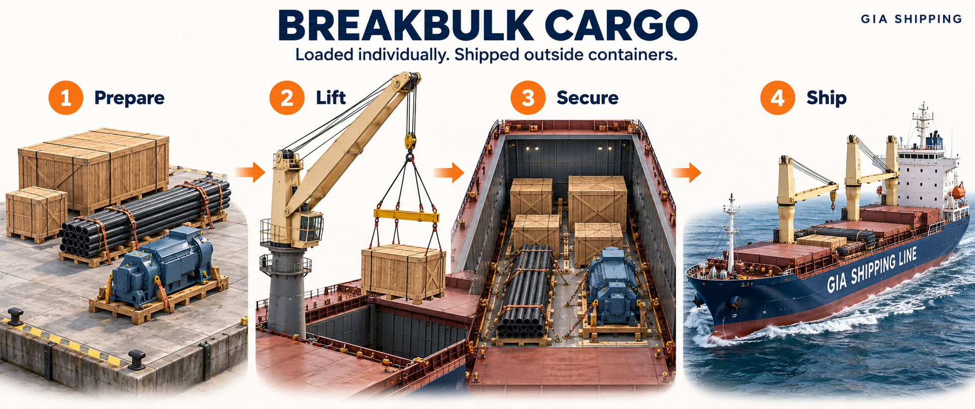 Breakbulk cargo. Large or heavy cargo shipped outside containers from Miami to Miragoâne or El Rama, Nicaragua. Steps: share cargo details, arrange drop-off, load and secure, coordinate pickup.